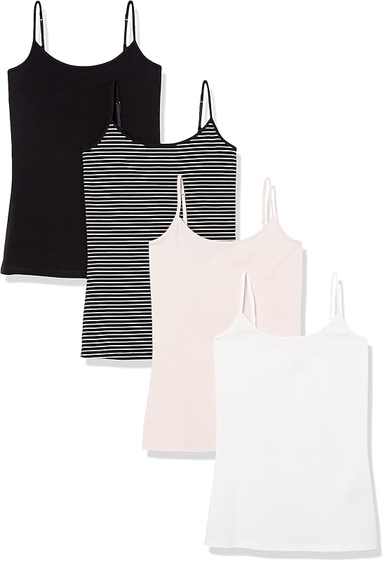 Camisola ajustada feminina, mochila de 4, preta/rosa pálido/riscas/branco, tamanho M