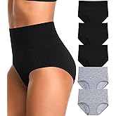 OPIBOO High Waisted Womens Underwear Cotton Tummy Control Postpartum Essentials Full Coverage Panties Soft Comfortable Briefs