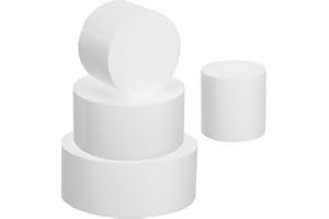 SHINEOFI 4pcs Foam Cake Dummies Set 4 to 10 Inch Diameter, round Foam Cake Models for Wedding Photography,