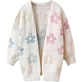 GORGLITTER Girl's Cardigan Sweater Cute Long Sleeve Colorful Floral Print Open Front Chunky Sweaters Jackets Outerwear