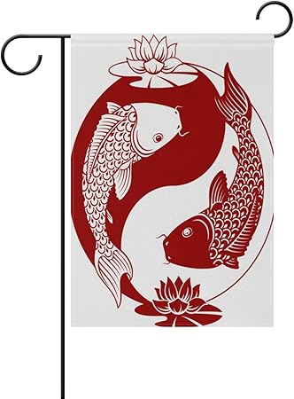 Amazon Com Wihve Koi Fish Lotus Japan Style Garden Flag Banner