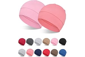 FocusCare 2Pcs/4Pcs 100% Bamboo Viscose Beanies for Men Women Helmet Liner Lightweight Sleeping Cap for Chemo Hair Loss