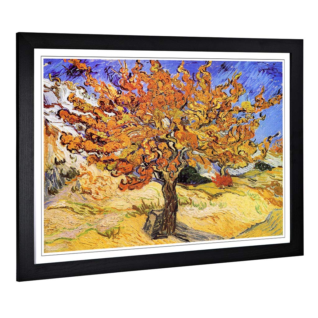 Big Box Art Framed Print of Vincent Van Gogh Mulberry Tree Design | Wall Art Picture | Home Decor for Kitchen, Living, Dining Room, Bedroom, Hallway, Office, Black, A2 / 24.5x18 Inch / 62x45cm