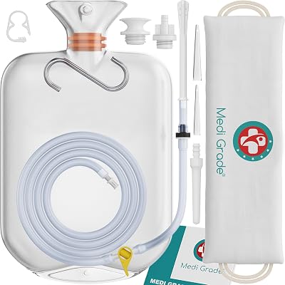 Medi Grade Enema Kit for Adults 2 L Transparent Hands-Free One-Way Valve