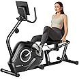 CURSOR FITNESS Recumbent Exercise Bike, Stationary Bikes for Home with Adjustable Seat, 16-Level Magnetic Resistance Recumbent Exercise Bike for Seniors
