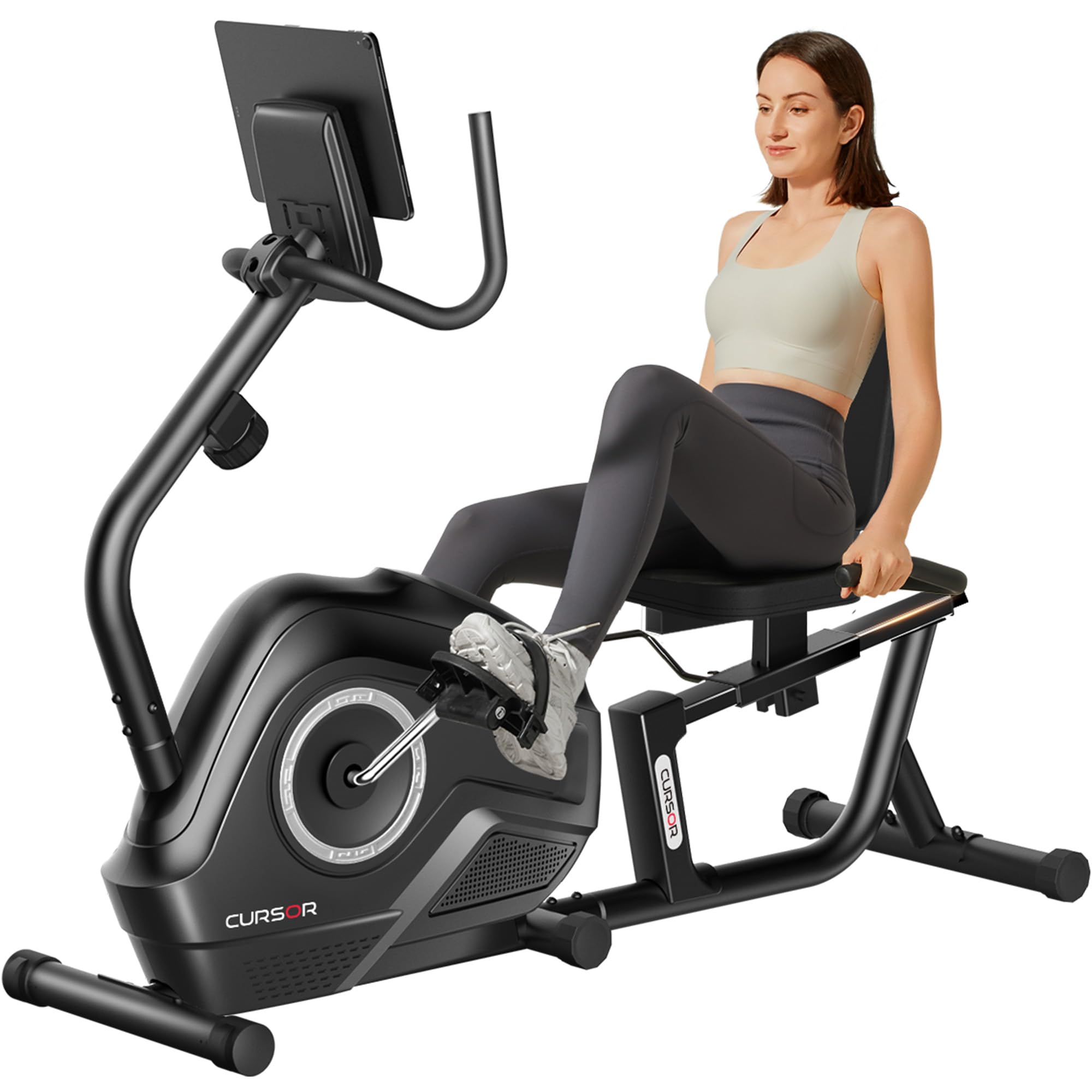 Photo 1 of *missing screen*CURSOR FITNESS Recumbent Exercise Bike, Stationary Bikes for Home with Adjustable Seat, 16-Level Magnetic Resistance Recumbent Exercise Bike for Home Gym Cardio Workout Training