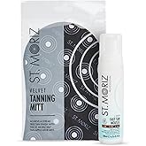 St. Moriz Professional 1 Hour Fast Self Tanner Mousse with Tanning Mitt Bundle - Light to Dark - 200ml - Sunless Instant, Express Self Tanning Foam for Golden, Natural Looking Fake Tan - Aloe Vera