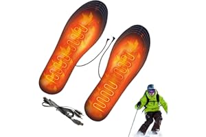 Heated Insoles, Cuttable Warming Boot Inserts, USB Rechargeable Foot Warmers, Soft Breathable Feet Warming Pad, Electric Wint