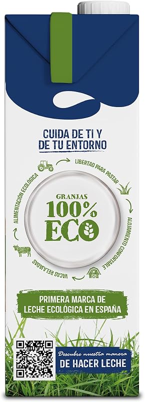 ECO - Leche Ecológica Semidesnatada BIO - Bienestar Animal - Brik UHT Pack 6 x 1L
