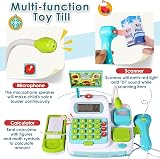 BUYGER Kids Pretend Play Till Cash Register with Scanner and Light Sounds view 2