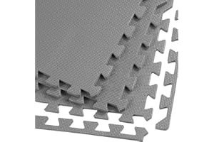 Xspec 3/8" Thick 100 sq. ft. Interlocking Gym EVA Foam Floor Mats (24" x 24", 25 pcs)