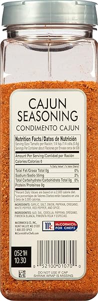 MCCORMICK CULINARY CAJUN SEASONING, 18 OZ – ONE 18 OUNCE CONTAINER OF CAJUN SEASONING MIX, MADE TO ENHANCE CATFISH, CRAWFISH, JAMBALAYA, GUMBO AND MORE
