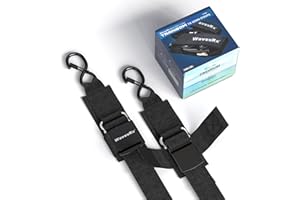 WavesRx Premium Boat & Jet Ski Trailer Transom Straps - Marine Tie Downs - Adjustable via Quick Release Buckle - Must Have Bo