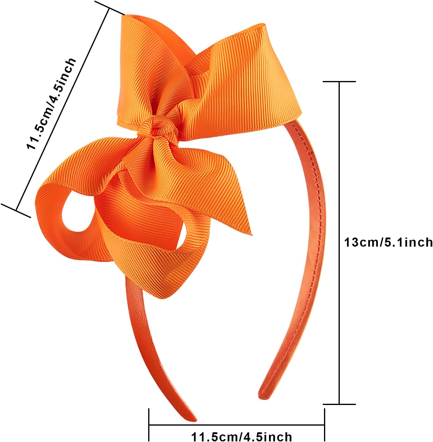 SIQUK 12 Pieces Headbands with Bow Boutique Grosgrain Ribbon Bow Headband for Girls 12 Colours, Multi-colored, 1 count (Pack of 12) - Image 3
