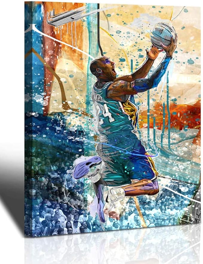 Kobe Bryant Wall Art Basketball Player Canvas Wall Art Painting Sports