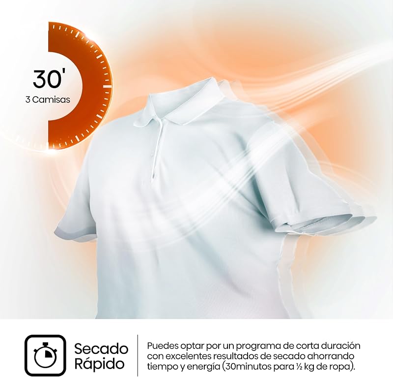 Hisense DHQE800BW2 - Secador de Roupa, 8Kg, Classe A++, 60cm Largura, 16 Programas, Secagem Automática, Secagem Rápida, Secagem Antirrugas, Bomba de Calor, Secagem Ion Refresh, Branco
