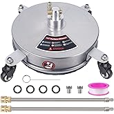 Biswing 14" Pressure Washer Surface Cleaner with 4 Wheels, Stainless Steel Power Washer Accessory for Driveways Sidewalks Pat