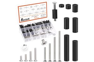 Rustark 385Pcs 6-32 White Wall Plate Screws + Flat Head Phillips Machine Screws Assortment Kit with Outlet Screws Spacers Mac