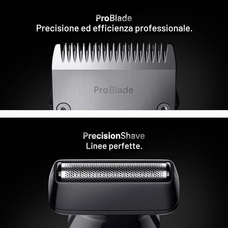 Serie 7 - Kit multifunzione per la cura del corpo 11 in 1, ProBlade e AutoSense, 120 minuti, SkinGuard e ombreggiatura della barba, AquaGrip per sott'acqua, AIO7540, blu
