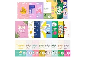FACETORY K Beauty Face Mask Skin Care 23 COLLECTION Sheet Mask Set | Natural Premium Korean Face Mask For All Skin Types - No Sulfates No Parabens (23 pc)