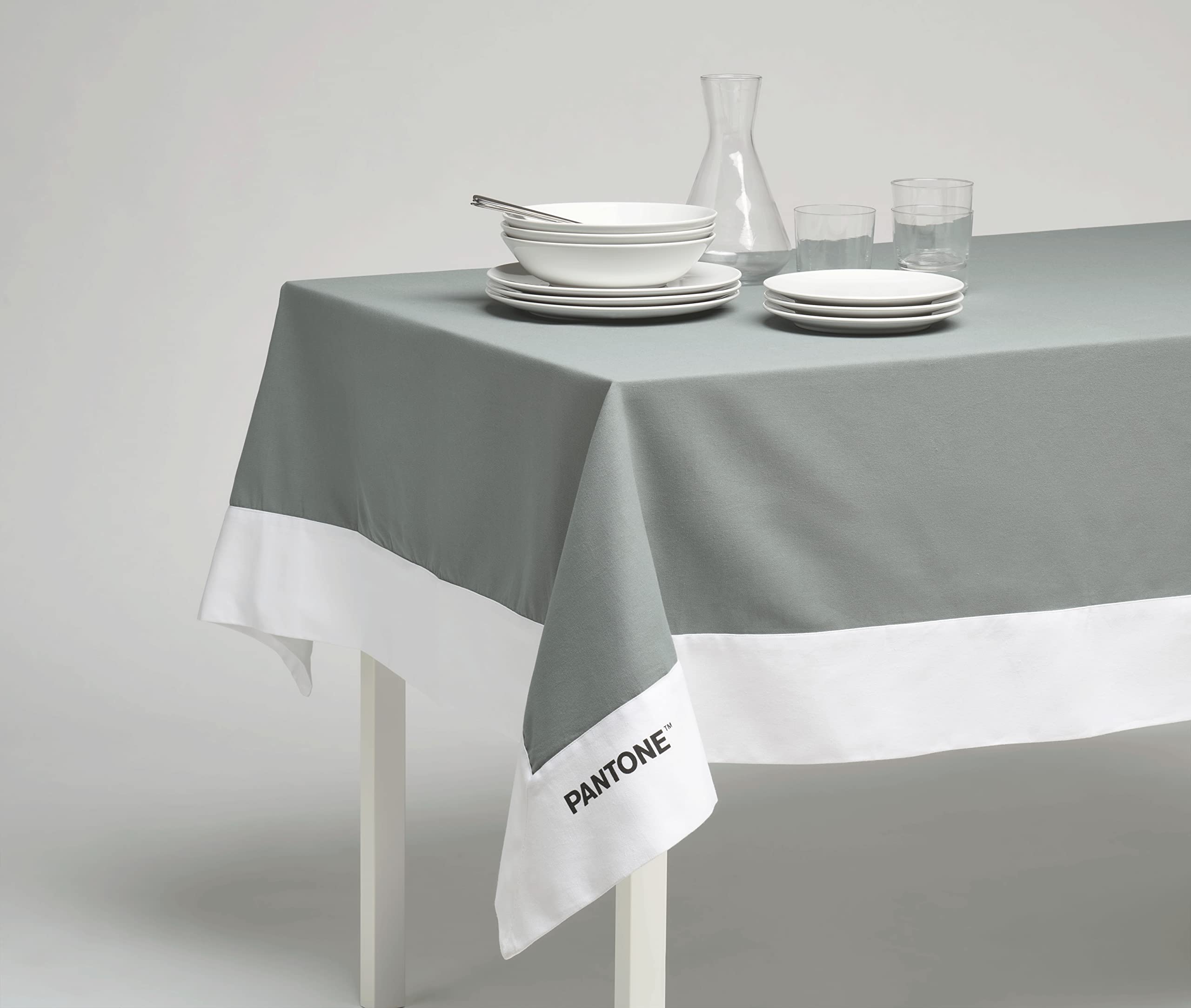 SWEET HOME Pantone™ - Rectangular Tablecloth 8 Places 140x240 cm, 100% Cotton 220 gr. - Grey