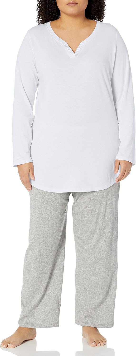 JUST MY SIZE Women's Plus Size Split Neck Tunic at  Women’s Clothing store