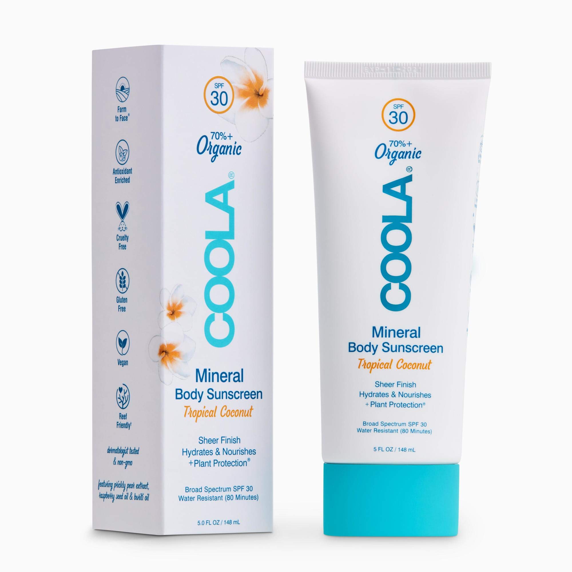 COOLAMineral Body Organic Sunscreen Lotion SPF 30 - Tropical Coconut