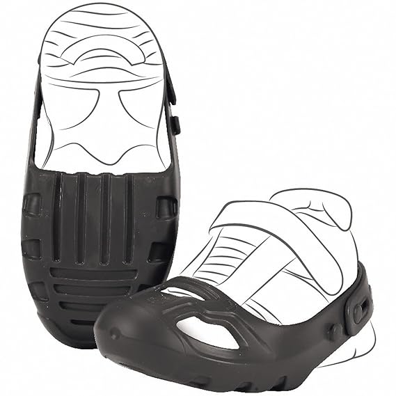 #1118 Schuhschoner mit Klettverschluß Schwarz für Schuhgröße 21-27 • Schuh Schoner Schuhschützer Größe Rutscher Bobby Car