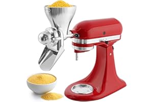 Grain Mill Attachment for KitchenAid Stand Mixer with 12 Grind Level Flour Mill, Grain Mill Fit for Grinding Wheat, Corn, Oat