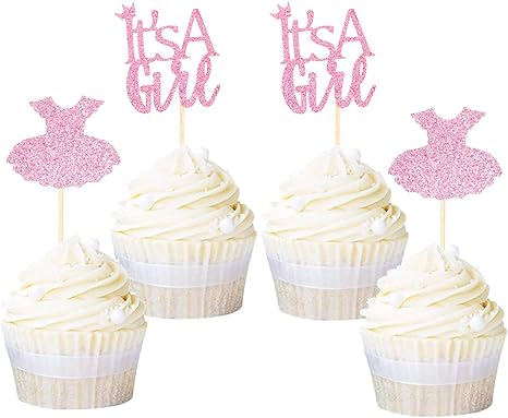 it's a girl cupcake picks