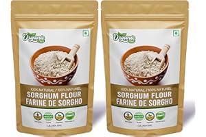 Organic Zings Pure and Organic Sorghum Flour | Organic Jowar Flour | Sorghum Flour Gluten Free | High Fiber and Preservative 
