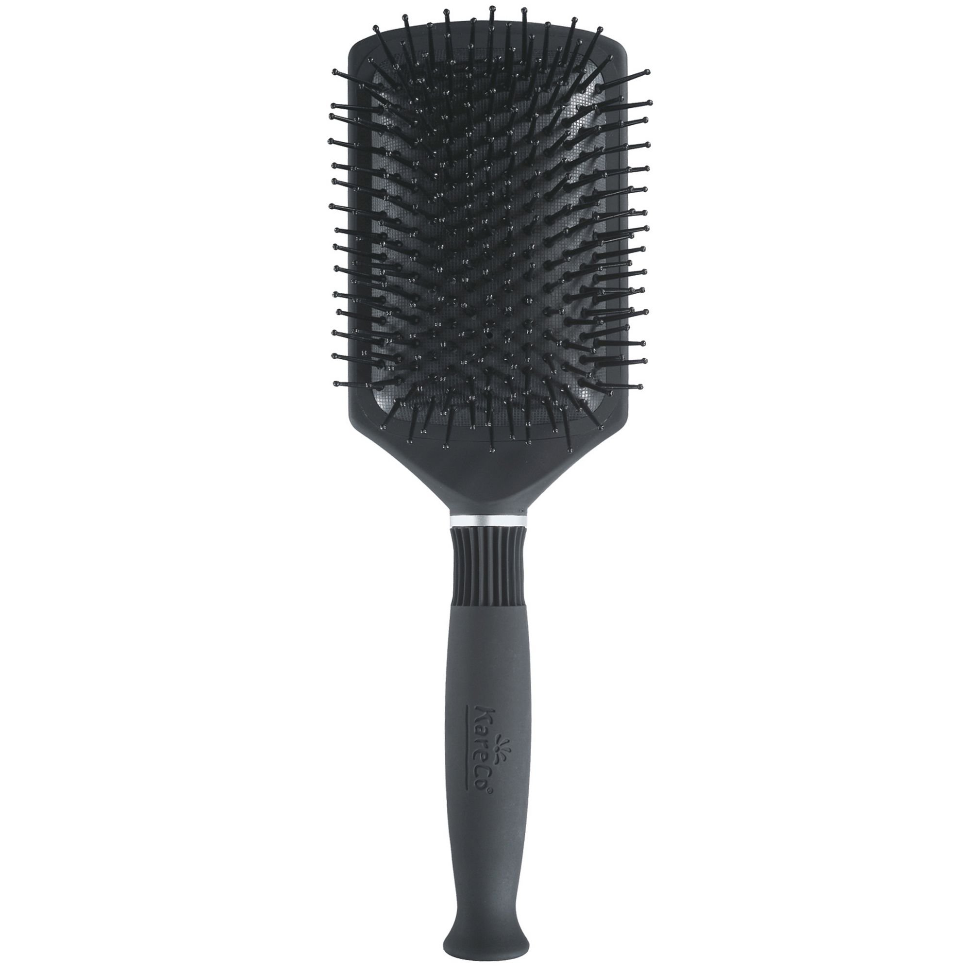 KareCo Large Paddle Brush For Smoothing & Conditioning, Heat Resistant Easy Glide Brushing Bristles, Rehydrates & Re-Conditions Hair - Black