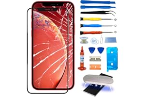 AGZSSL Original iPhone 12 Mini Screen Replacement Outer Front Screen Glass Repair Kit incl Waterpoof Frame Adhesive,Repair Glue and Lamp Tool Kit(No Digitizer,No LCD) 5.4 inch