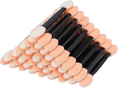 G2PLUS 50PCS Sponge Eyeshadow Applicators Disposable Beige Density 5 cm