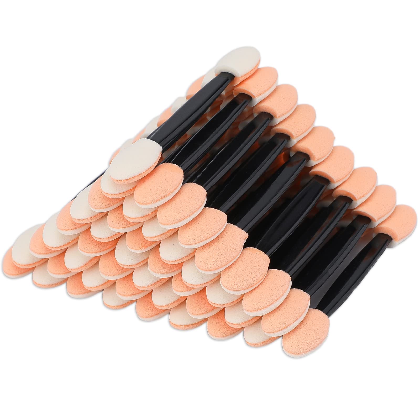 G2PLUS 100PCS Eyeshadow Applicators - Disposable Beige Eye Shadow Sponge - Eye Makeup Applicators for Nails and Eyeshadow