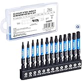 toolant 2” Impact Torx Bit Set 13pcs (TT7-TT40), 1/4” Hex-Shank S2 Steel Star Bit Set, CNC Machined Tips with Magnetism, 2” L