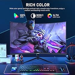 Gawfolk 32 inch 2K QHD(2560×1440P) 165Hz Curved