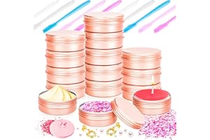 MotBach 12 Pack 0.5oz Tin Jars, 15ml Rose Gold Metal Tin cans, 1/2ounce Aluminum tin can jar Containers with Lid for Lotion Bars, Balms, Spices, Salve, Beard Balm, Toiletries, Creams, Makeup Cosmetic