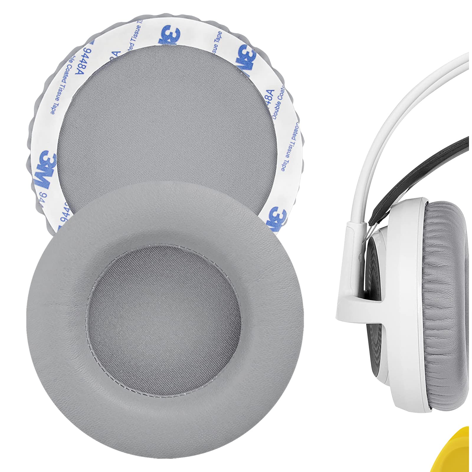 Geekria Replacement Ear Pads for SteelSeries Siberia V1, Siberia V2, Siberia V3 Prism Gaming Headphones Ear Cushions, Repair Parts (Grey)