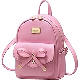 I IHAYNER Girls Bowknot Cute Leather Backpack Mini Backpack Purse for Women