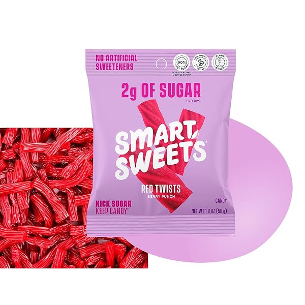 SMARTSWEETS RED TWISTS, BERRY PUNCH, 1.8 OZ (50 G)