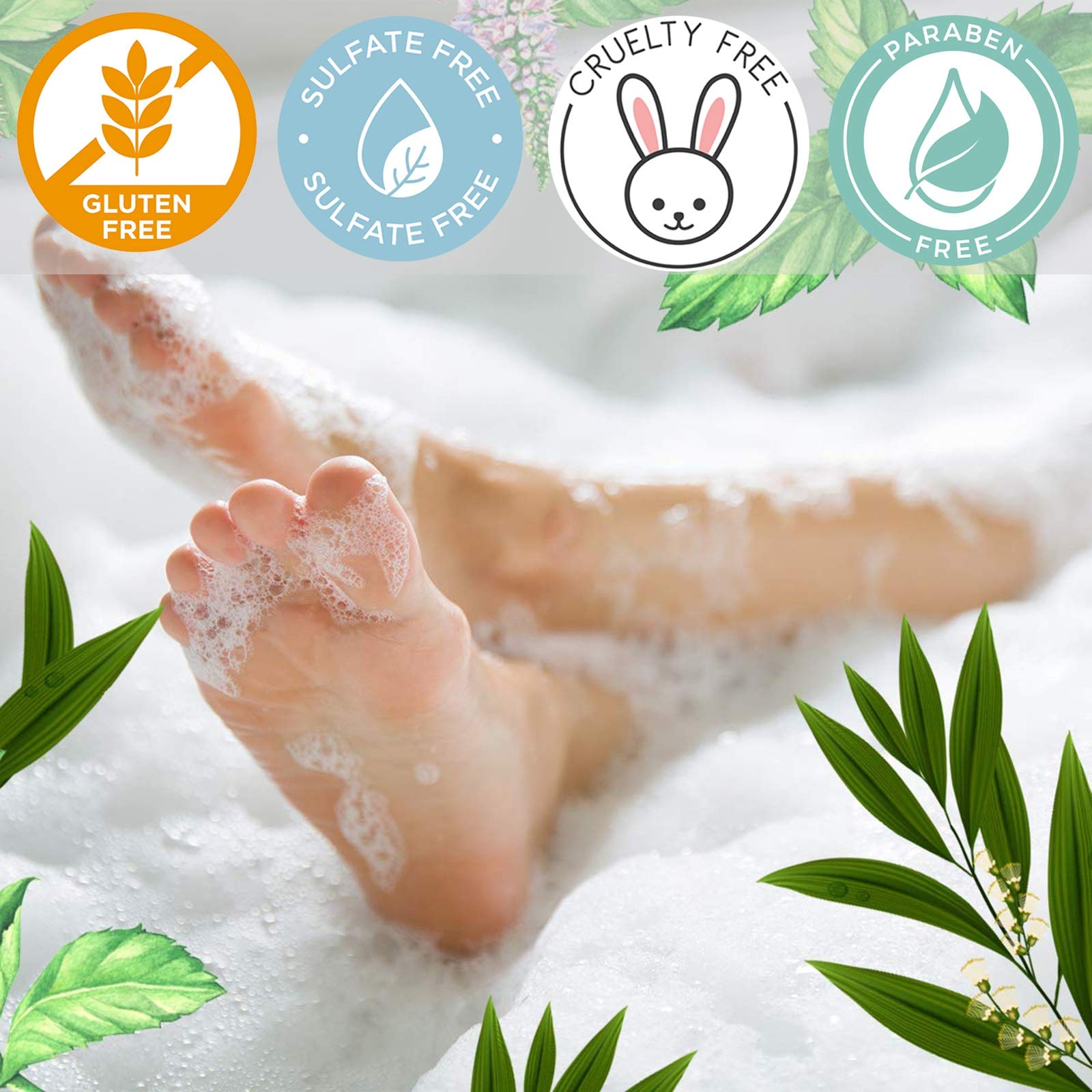 Luseta Tea Tree Oil Body Wash with Mint, Sulfate free, Helps Body Odor, Athlete's Foot, Jock Itch, Ringworm, Yeast Infections, Skin Irritations, Shower Gel for Women/Men 16.9oz