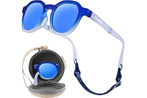 Derowern Kids Sunglasses for Boys Girls Children Polarized Sunglasses with Strap UV400 Protection Toddler Infant Sun Glasses