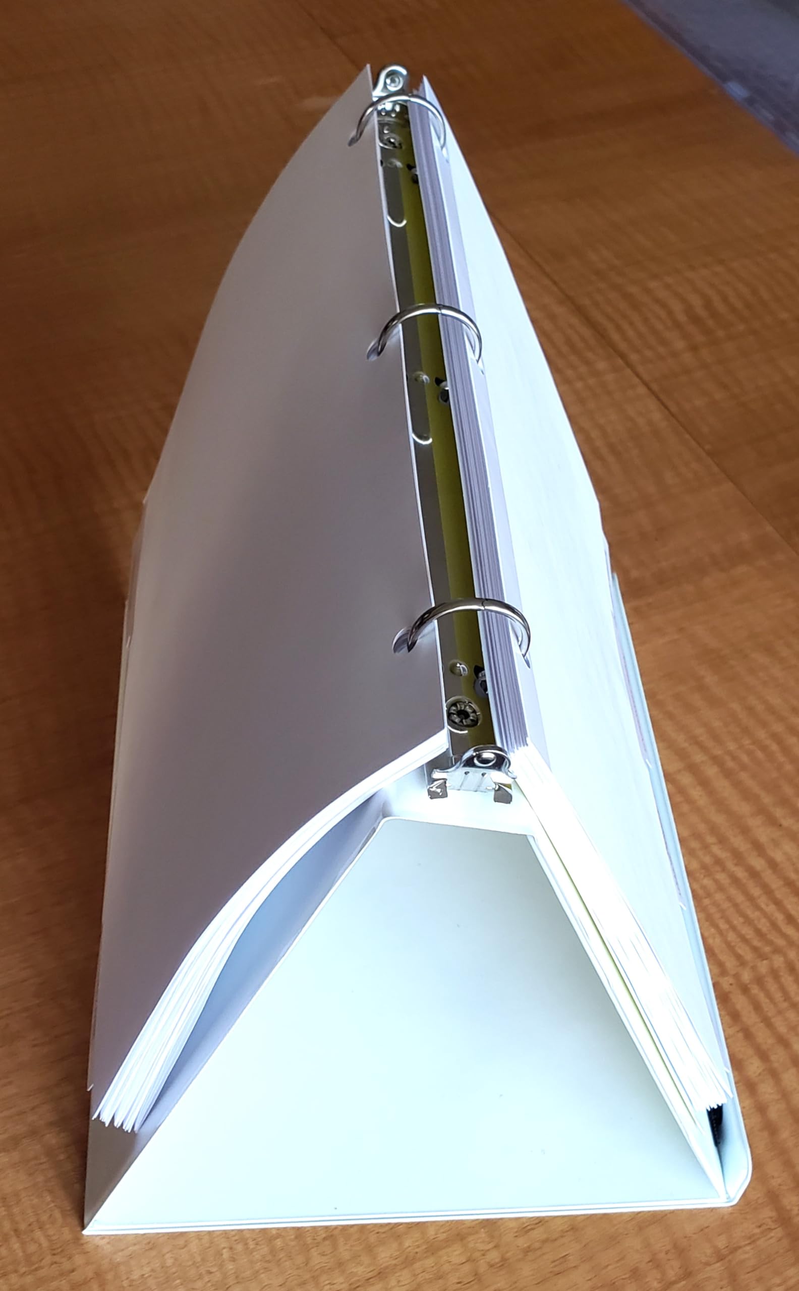 Photo 1 of Easel Ring Binders - Flip Over The top Style Platform Construction. (White, 11" X 8 1/2" Sheet Size Bound on 11" Side)