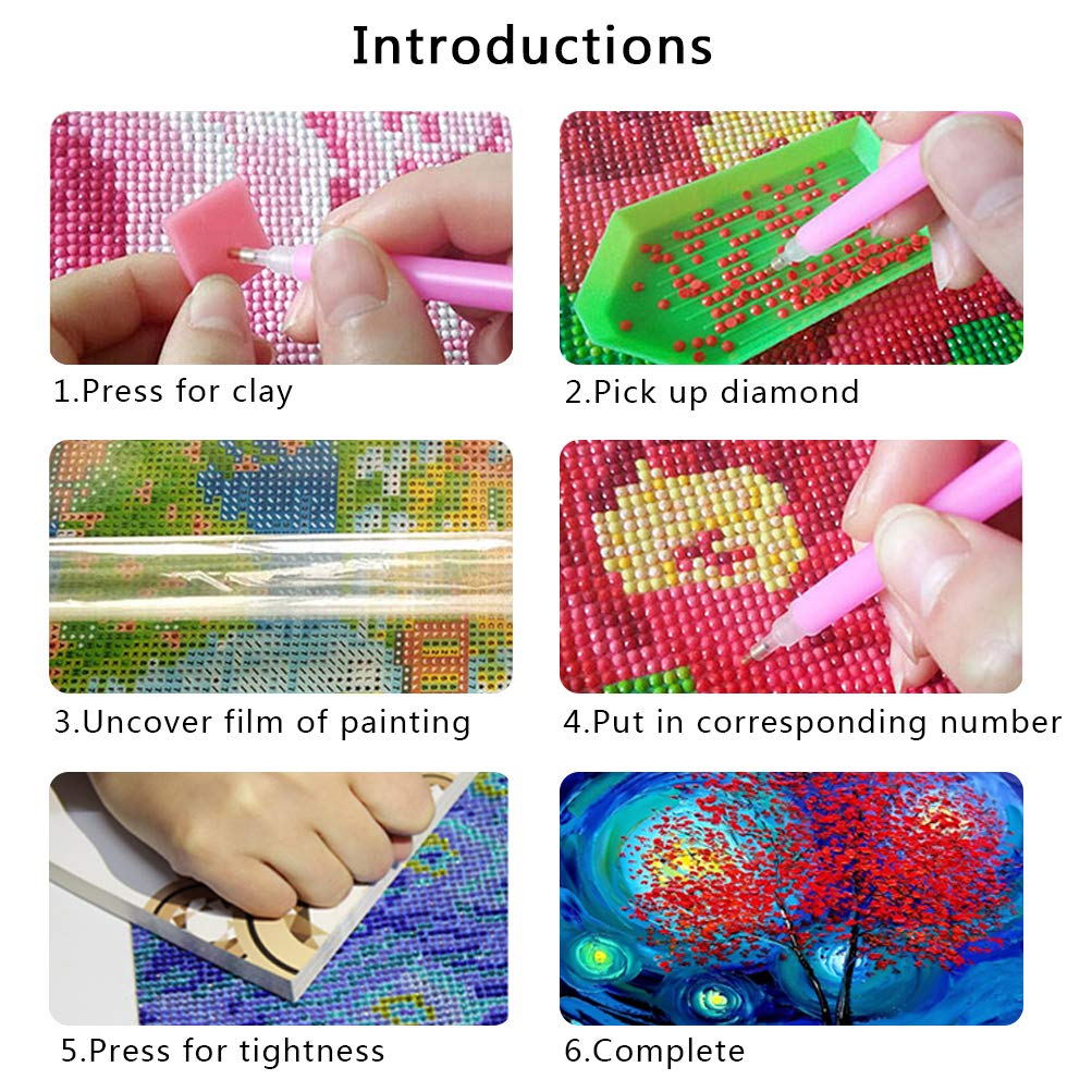 5D Diamond Painting Malerei DIY Schöne Stickerei Malerei Crystal Strass Stickerei Kreuzstich für Wohnzimmer, Schlafzimmer, Arbeitszimmer usw. Haus Dekor Stickvorlage Kreuzstich Stickbild 30x30cm