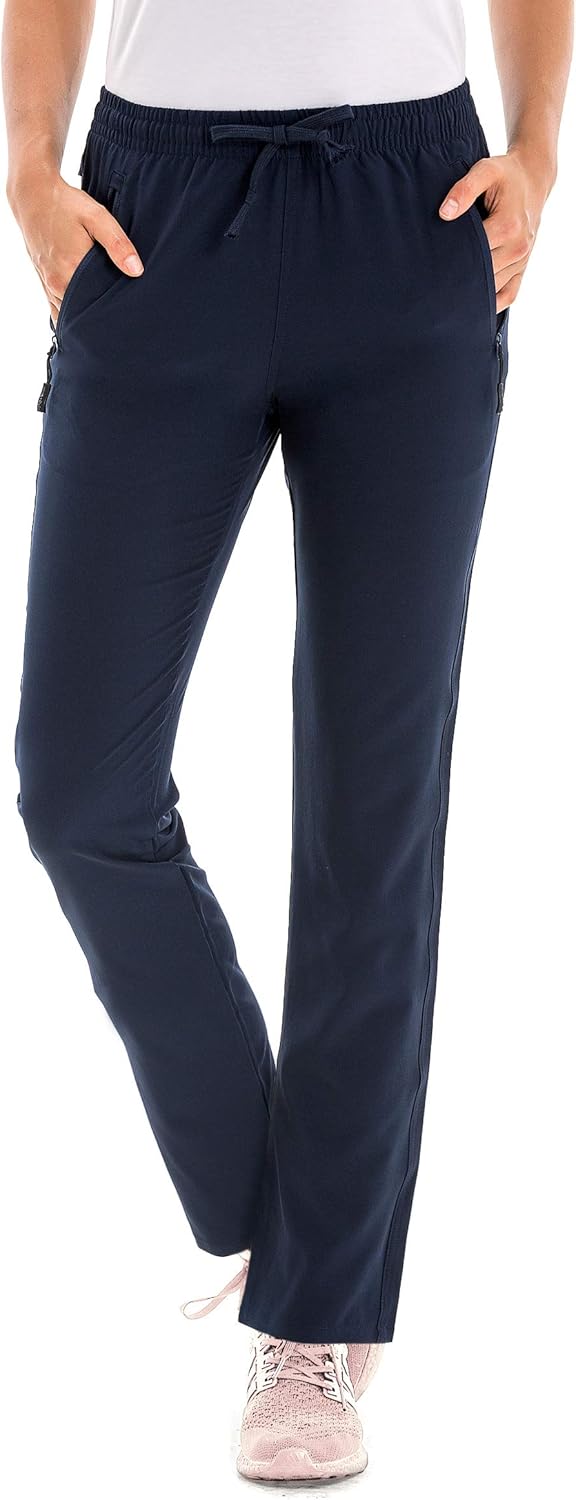Clothin Women's Elastic-Waist Drawstring Pants for Sport Exercise Travel,Quick-Dry,Stretchy: Clothing