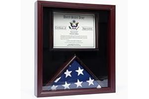 DECOMIL - 3x5 Flag Display Case with Certificate & Document Holder Big Frame
