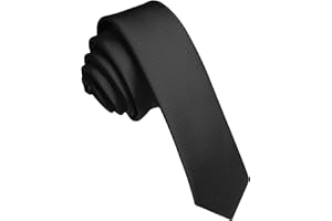 JEMYGINS 1.58" Solid Color Skinny Tie Slim Necktie for Men(4cm)