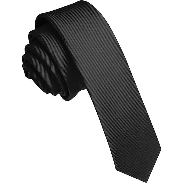 Covona 100% SILK Narrow NeckTie EXTRA Skinny BLACK Color Men's