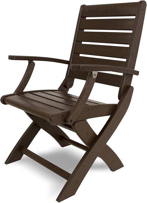 Amazon Com Polywood 1900 Ma Signature Folding Chair Mahogany